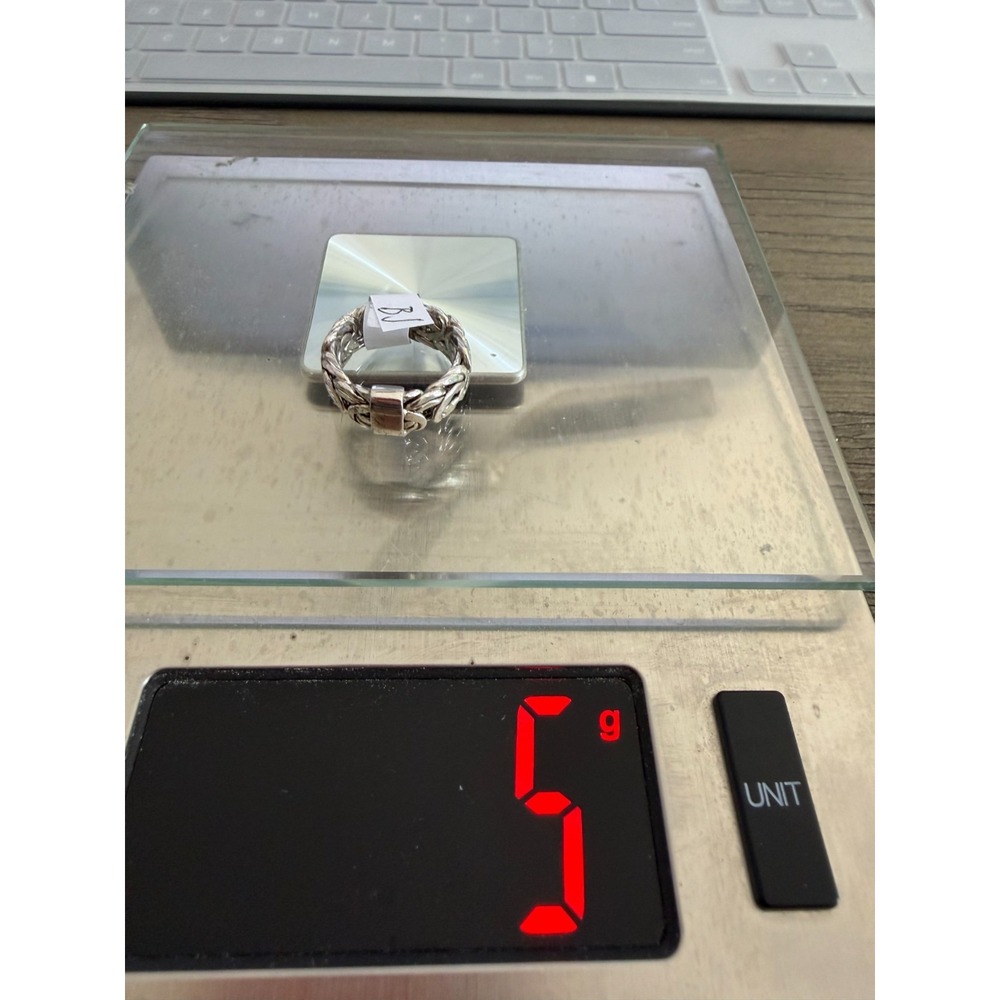 AK Atasay Kuyumculuk Sterling Silver Chain Band Ring Weighs 5 Grams Size 7 3/4 - Picture 10 of 11